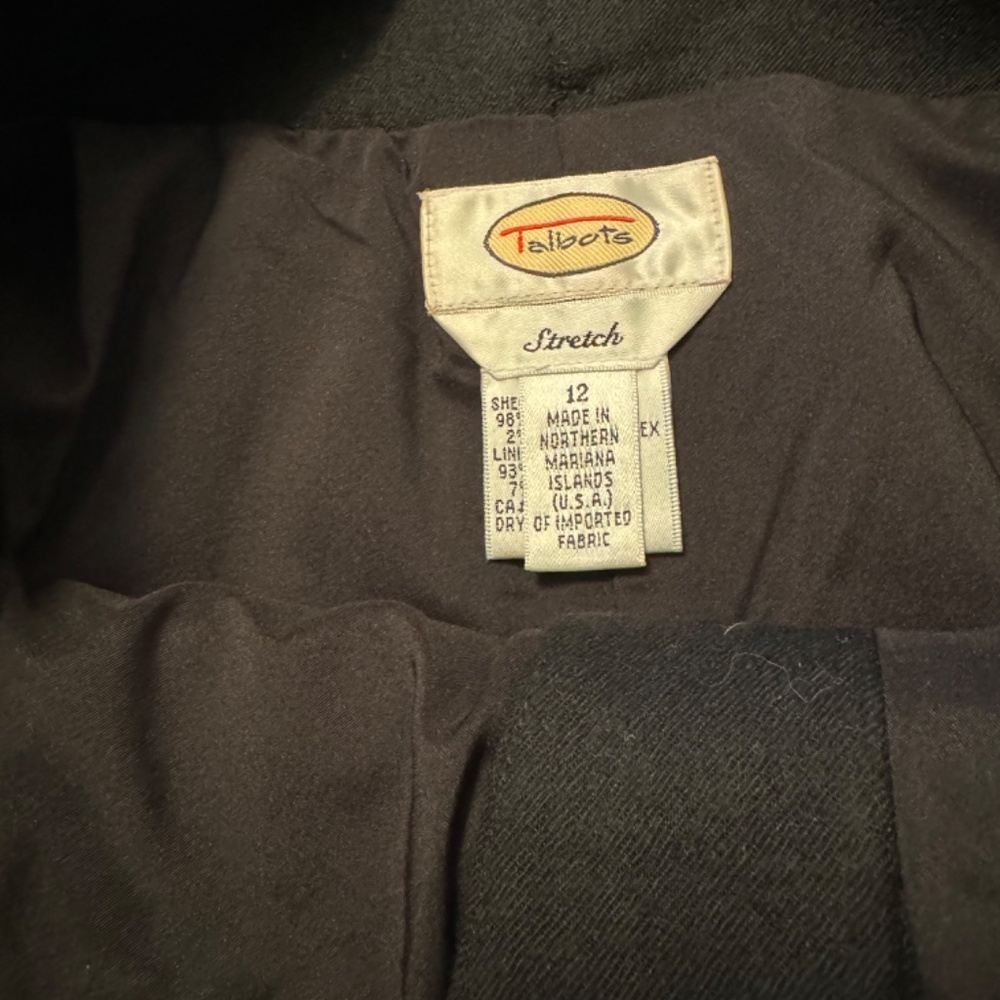 Talbots Black Wool Pants Straight Leg size 12 - Picture 6 of 6